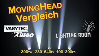 MovingHead Vergleich der großen Varytec HeroSerie von Thomann [upl. by Larkin415]