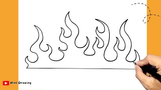 How to Draw fire flames ilustrassion [upl. by Malinin]