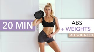 20 MIN ABS  WEIGHTS I 360° Solution everything you need for a 6pack  Lower Upper  Side Abs [upl. by Aicilana621]