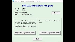 Epson L4160 Resetter Adjustment Program [upl. by Keely]