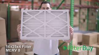 FilterBuy 16x25x4 MERV 8 Pleated AC Furnace Air Filter [upl. by Macey17]