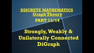 Graph Theory  Discrete Mathematics  Unit3  Part 13  Strongly Weakly amp Unilaterally Co Digraphs [upl. by Langdon]