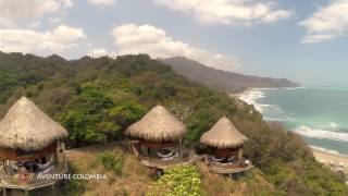 Parque Tayrona  Ecohabs Cañaveral Costa Caribe Colombia vista desde el aire Drone [upl. by Adnovad]