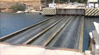 OurTour marvel at the submersible bridge on the Corinth canal Greece [upl. by Giesecke]