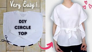 EASIEST TOP to make  just 2 measurements Trendy cutting and stitching tutorial 2021 [upl. by Asiaj]