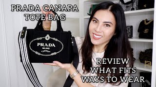 Prada Tote Bag Review What Fits Is It Worth it [upl. by Zacharia96]