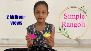 Simple Rangoli design  Navratri Rangoli  Rangoli for beginners Easy Rangoli for Pongal  By Anvi [upl. by Galvan]