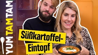 Ein EINTOPF mit ERDNUSSBUTTER  SüßkartoffelErdnussEintopf  yumtamtam [upl. by Rawdon]