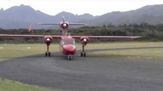 Great Barrier Island Auckland New Zealand by plane Britten Norman Trislander [upl. by Tneicniv]