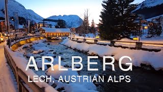 4K Snow Village Walking Tour in LechArlberg Austrian Alps [upl. by Kwon]