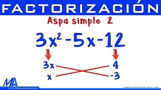 Factorización método de Aspa Simple  Ejemplo 2 [upl. by Yrral657]