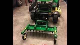 John Deere 2018 X739 Front Thatcher with quick hitch attachment [upl. by Pretrice142]