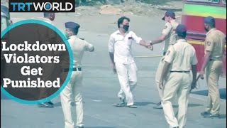 Some Indian police resort to violence to enforce lockdown [upl. by Hsaniva]