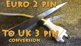 How to convert a European plug to a UK plug  two pin plug to three pin plug [upl. by Soalokcin428]