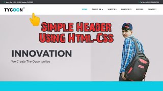 Website Header Design Using HtmlCss  Basic Header  HtmlCss  ITFacts [upl. by Elmer935]