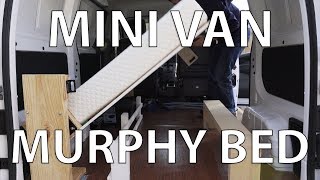 DIY Murphy Bed in a Mini Van  Nissan NV200 Camper Conversion [upl. by Jablon]