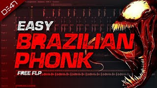 How To Make Easy Brazilian Phonk  FL Studio TutorialFREE FLP [upl. by Anawit]