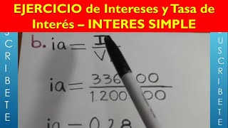 Calculando el INTERES y la TASA DE INTERES SIMPLE [upl. by Ohara]