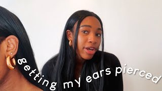 getting my ears pierced  triple piercings [upl. by Hampton]