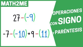 OPERACIONES de NÚMEROS con SIGNO y PARÉNTESIS desde CERO [upl. by Ilrahc]