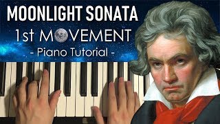 Beethoven  Moonlight Sonata  1st Movement PIANO TUTORIAL LESSON [upl. by Akiret425]