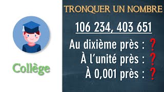 Troncature dun nombre entier etou dun nombre décimal  Collège  Petits Savants [upl. by Intyre]