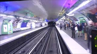 Paris Metro Line 11 cab ride Vue de la cabine de la ligne 11 du métro de Paris [upl. by Eidok]