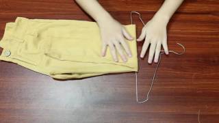 How To Fold Your Trousers To Keep Them On The Clothes Hanger [upl. by Fernas]