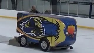 EXPERT ZAMBONI MAN Matt Lunde from Wadena Minnesota finishes ice like a PRO  Kevin Hunter [upl. by Aititil753]