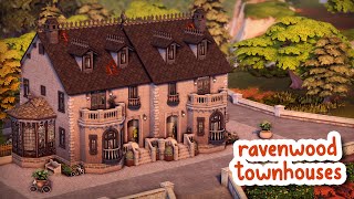 Ravenwood Townhouses 🩶  The Sims 4 Speed Build [upl. by Cryan]