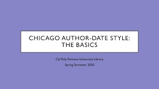 Chicago AuthorDate Style The Basics [upl. by Thompson]