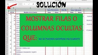 Mostrar Filas ocultas en Excel  SOLUCIÓN [upl. by Kragh]