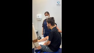 Bryce spinal cord injury patient working on sitting independently with epidural stimulation [upl. by Erdnuaed]