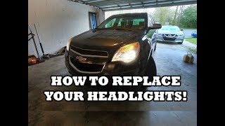 How to Change the Headlights in a Chevrolet Equinox [upl. by Anelem829]