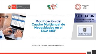 Modificación del Cuadro Multianual de Necesidades en el SIGA MEF [upl. by Ettennyl]