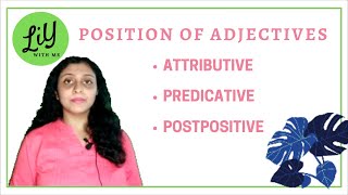 Adjective  Attributive Postpositive and Predicative Use of Adjective  English Grammar  LIY [upl. by Warga705]