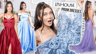 TRYING JJS HOUSE PROM DRESSES Most Beautiful Dresses Ever [upl. by Erimahs]