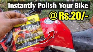 Get Instant Shine on your Bike just in 1 Minute at Rs20 II MotoMax Insta Shine Polish Review [upl. by Efar]