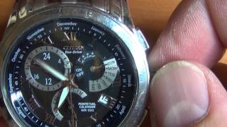 Wrist Watch Review Part 3  Citizen EcoDrive Perpetual Calendar WR 100  Calibre 8700 [upl. by Attekal]