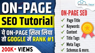 Learn Complete OnPage SEO for Beginners Full Tutorial in Hindi [upl. by Homer]