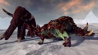 Feral Stegadon VS Feral Mammoth  Total War Warhammer 2 [upl. by Okiram]