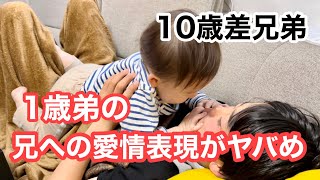 【年の差兄弟】1歳弟、11歳兄への愛情表現がヤバめw [upl. by Ellehsyt563]