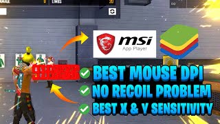 Best x and y sensitivity free fire bluestacks 5 I Best Mouse DPI For One Tap I How To Control Recoil [upl. by Eduard495]