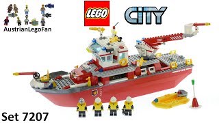 Lego City 7207 Fire Boat  Lego Speed Build Review [upl. by Ilram]