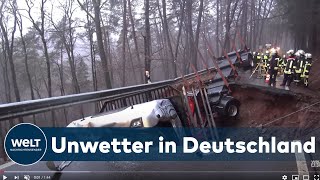 UnwetterKatastrophe in Deutschland Hochwasser zerstört Teile von RheinlandPfalz [upl. by Esorbma]