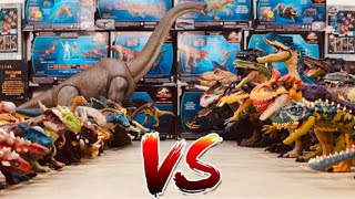 T REX amp CARNÍVOROS VS TODOS LOS HERBÍVOROS DE JURASSIC WORLD amp CAMP CRETACEOUS SORTEO MARZO [upl. by Asilad]