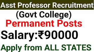 PERMANENT ASST PROFESSOR IN DEGREE COLLEGE NEW ADVERTISEMENT OUT I APPLY FROM ANY STATE [upl. by Nettle694]