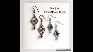 Brick Stitch Diamond shaped Earrings [upl. by Him30]