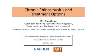 Paeds ENT  National Training Day  Chronic Rhinosinusitis amp Treatment  Miss Nara Orban [upl. by Harland28]