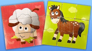 Master farm animals in English with Puzzles Memory Game for Toddler Education [upl. by Trella202]